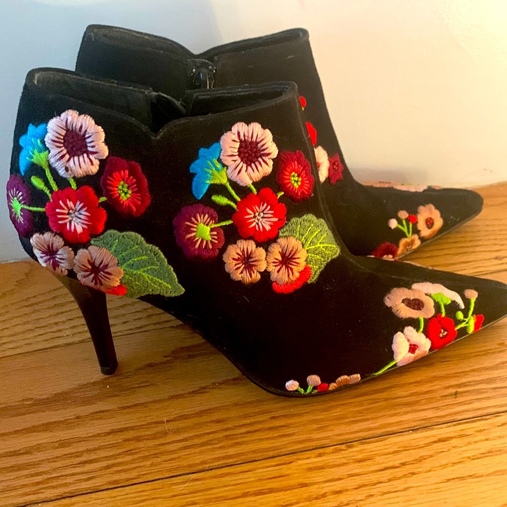 Beverly Feldman Embroidered Booties